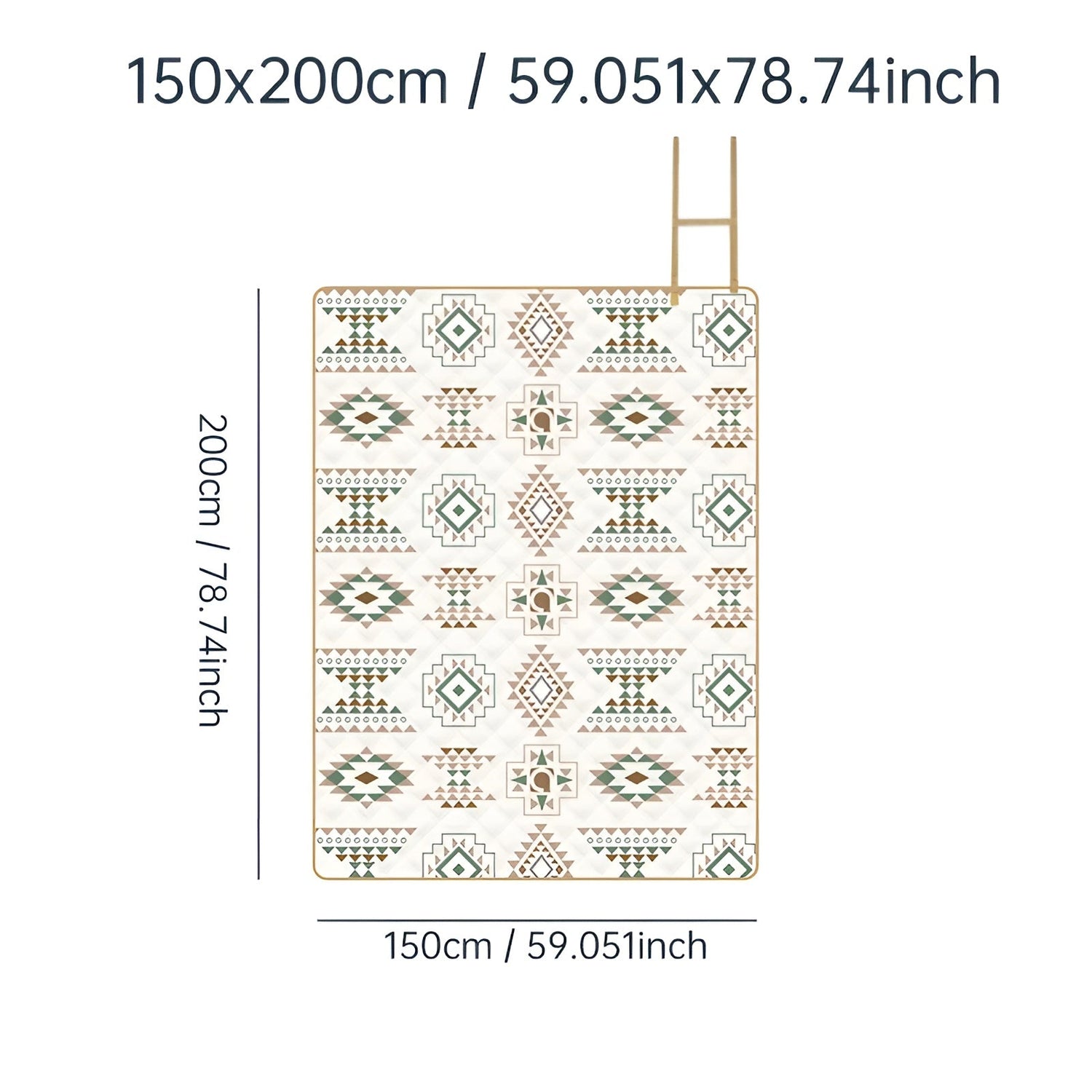 Picknickfilt med rutigt mönster – Vattentålig &amp; Fällbar | Idealisk för Park, Strand &amp; Camping
