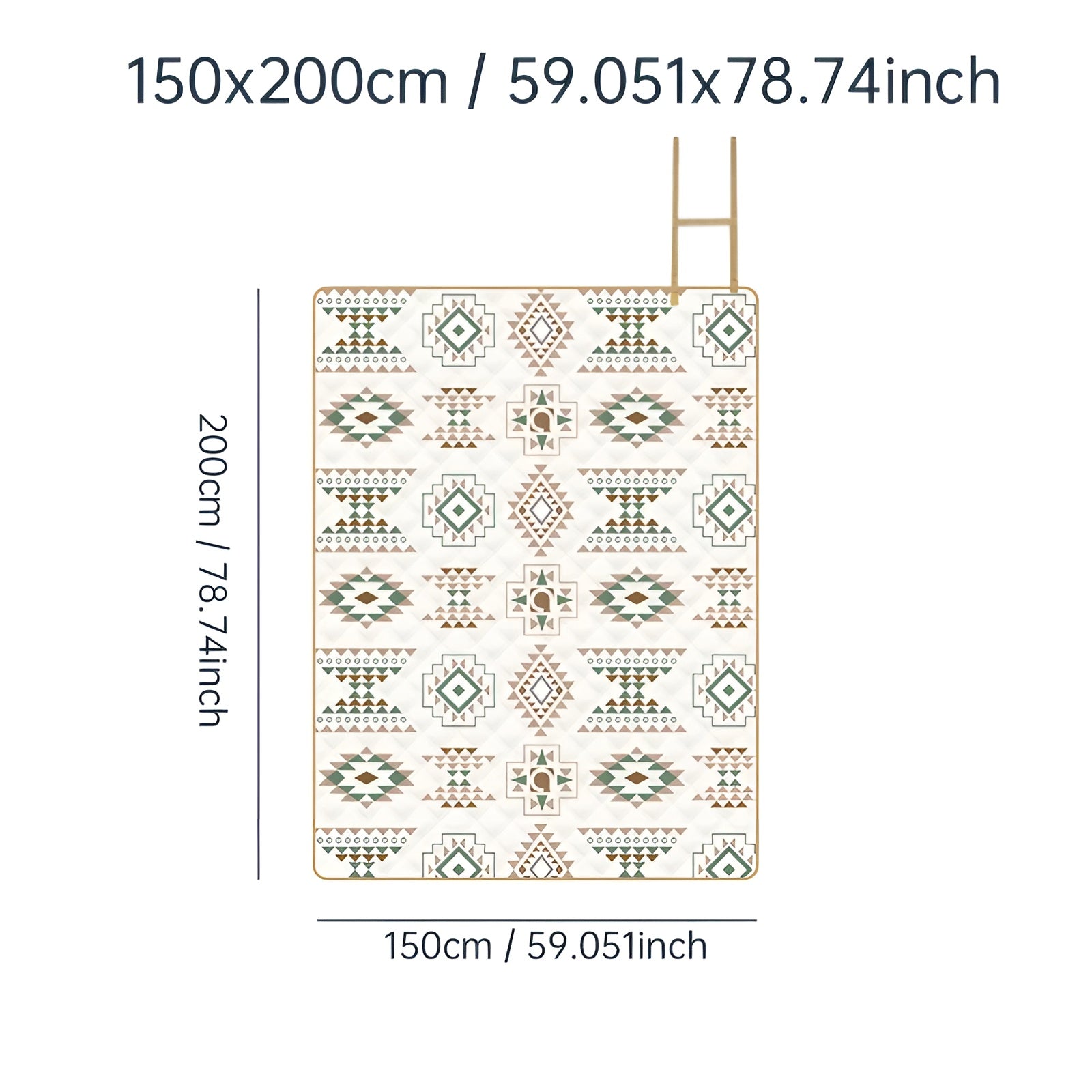 Picknickfilt med rutigt mönster – Vattentålig &amp; Fällbar | Idealisk för Park, Strand &amp; Camping