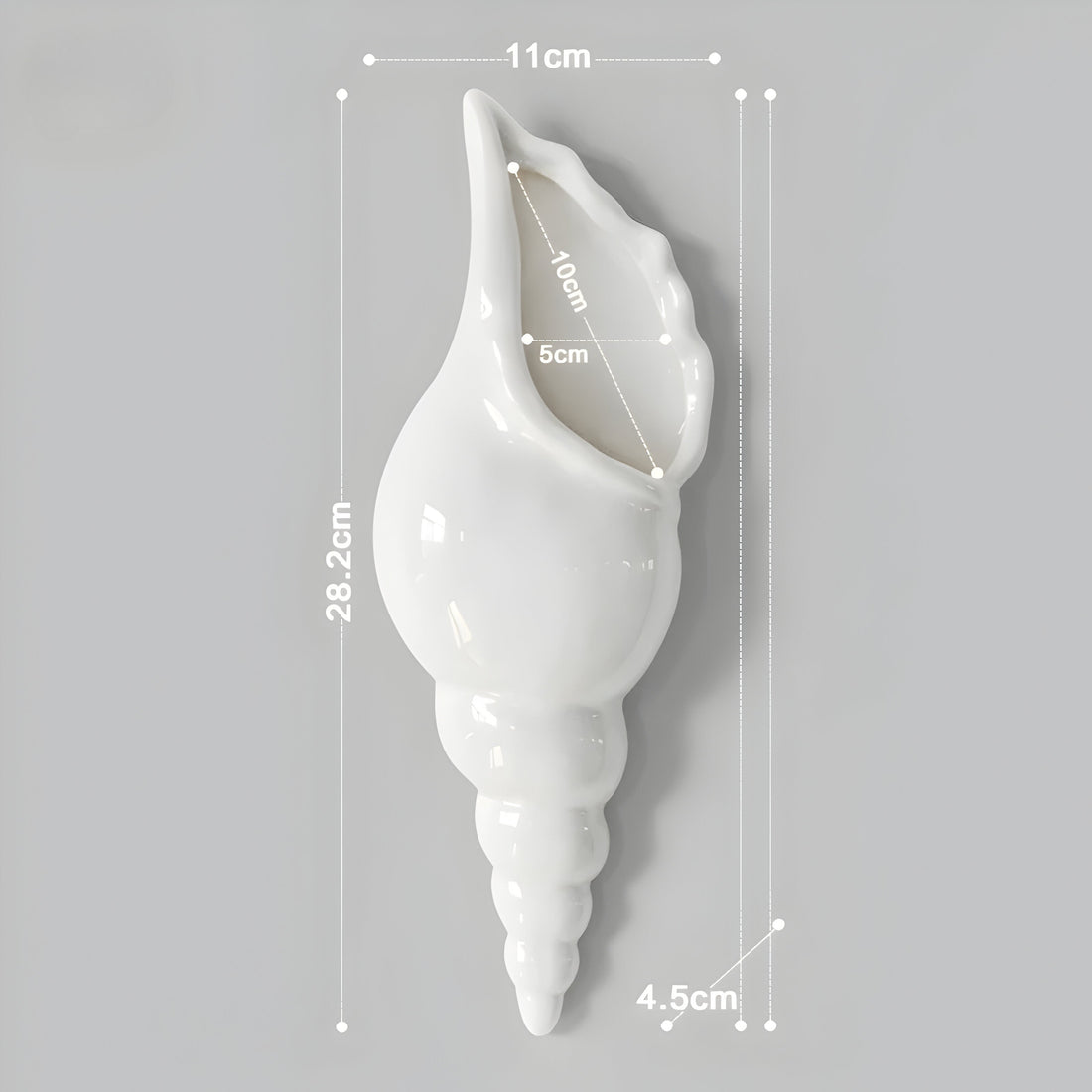 PearlShell Vas - Modern Vit Keramisk Snäcka Blomvas