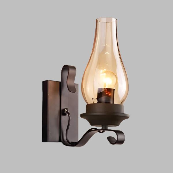 Retro industriell järn vägglampa