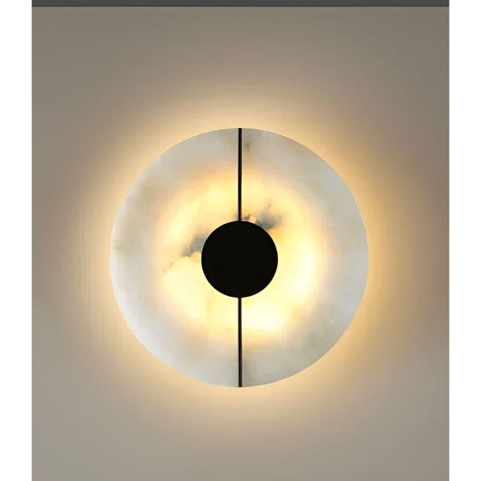 LED-vägglampa i marmor design – Varmvitt ljus för mysigt vardagsrum och sovrum