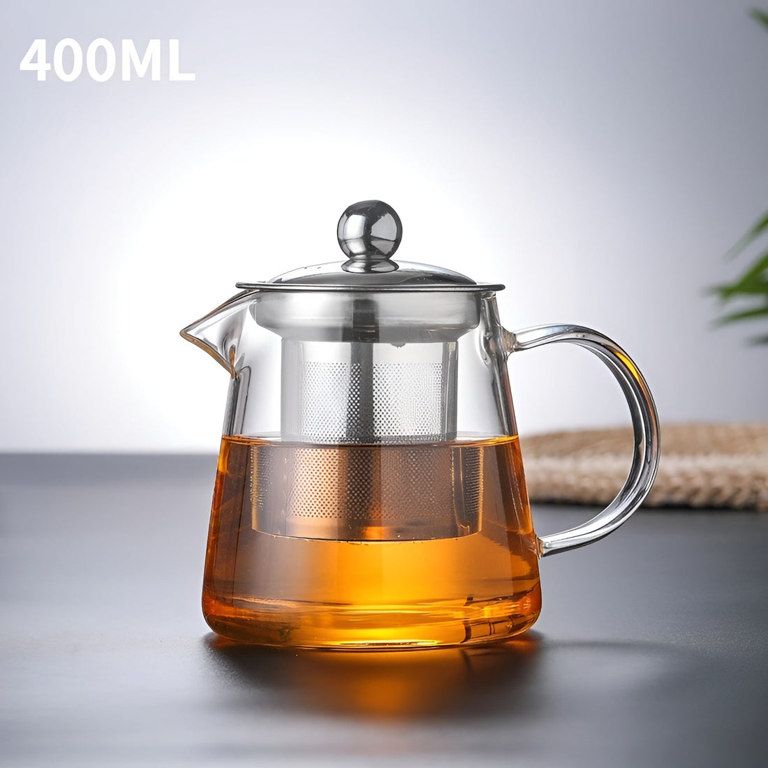 Värmebeständigt teset i borosilikatglas – Med filter | Ideal för att brygga blommote
