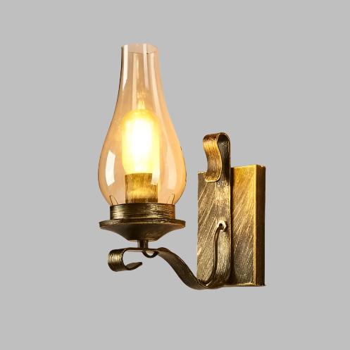 Retro industriell järn vägglampa