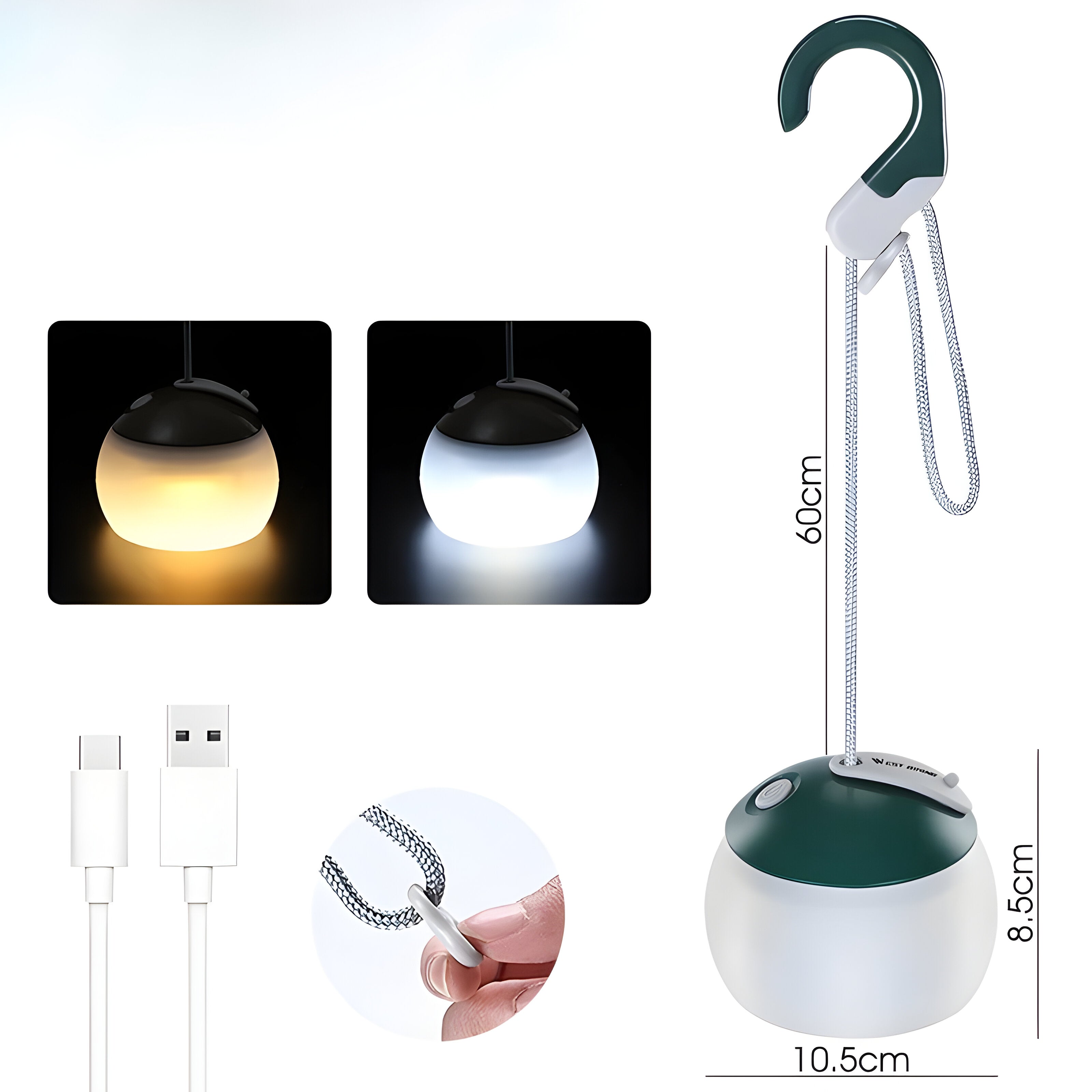 GlowTrek - LED-hänglampa, uppladdningsbar