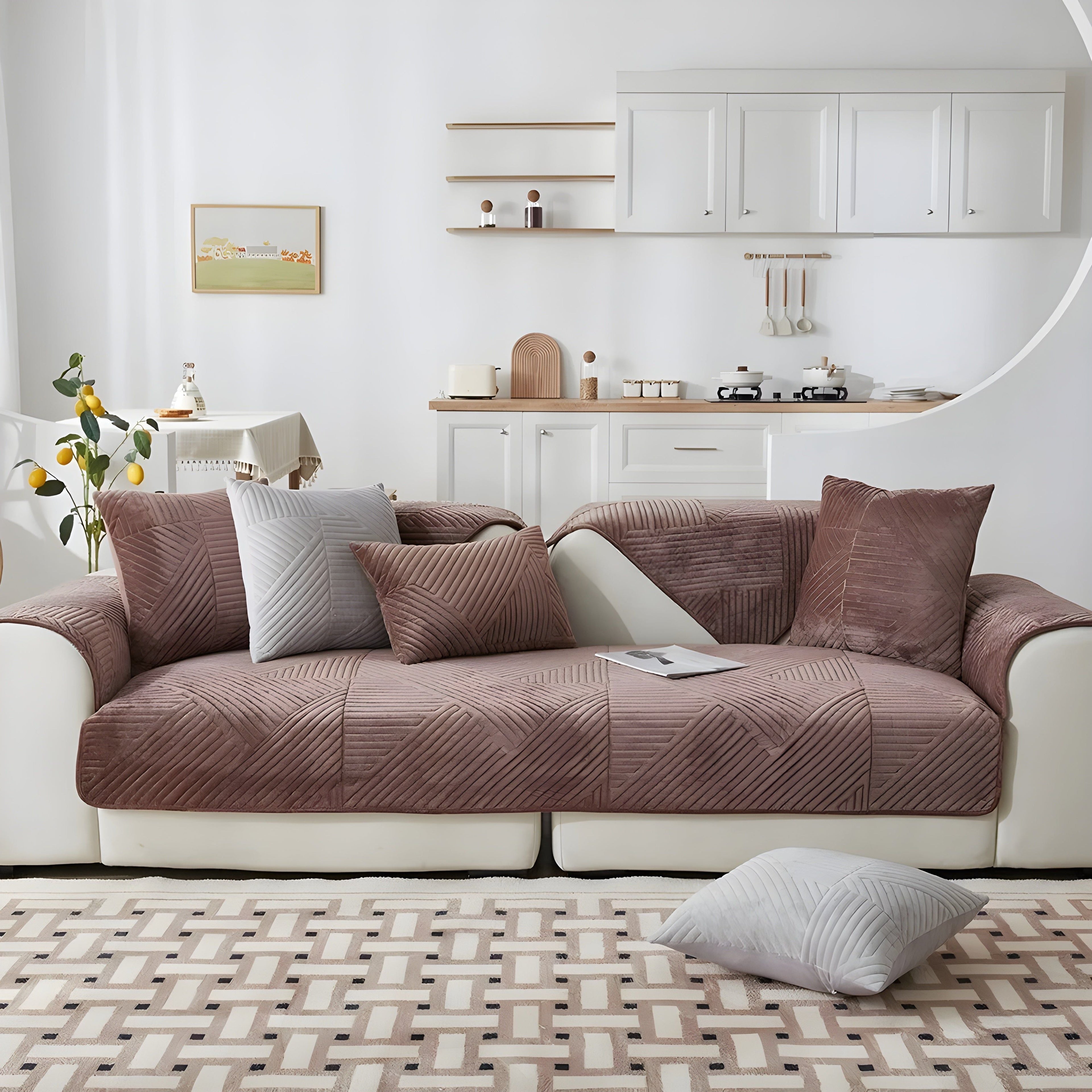 SofaGuard Deluxe – Modern Rutschfri Sammetsoffenduk för Vardagsrummet