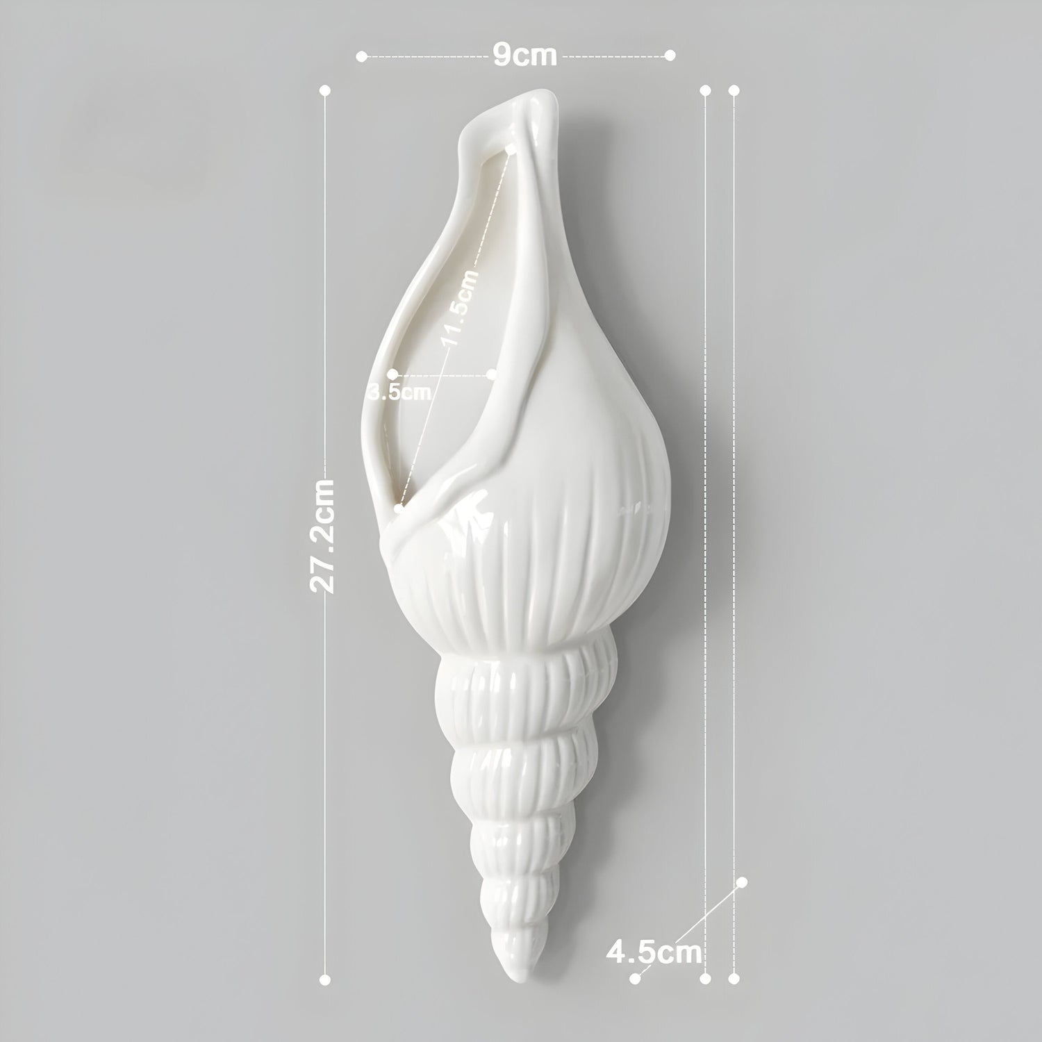 PearlShell Vas - Modern Vit Keramisk Snäcka Blomvas