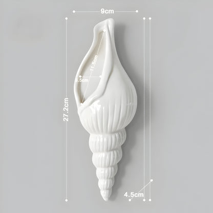 PearlShell Vas - Modern Vit Keramisk Snäcka Blomvas