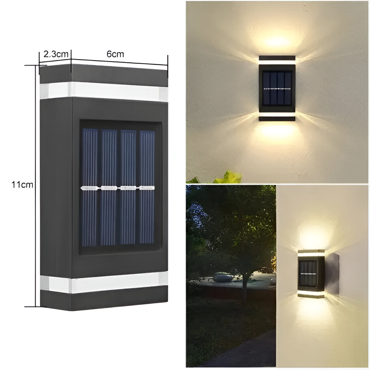 AuraSolar Light - Vattentät soldriven vägglampa