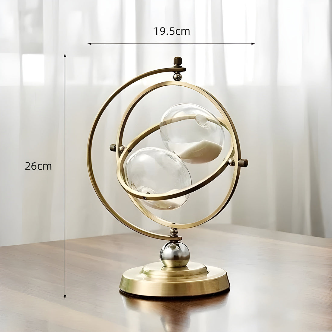 Timglas i Globe Design – Vintage Look, Antik Stil för Vardagsrum eller Kontor