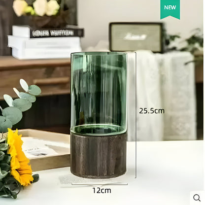 TranquilBloom Vas – Europeisk Hydroponics Trä- och Glasvas
