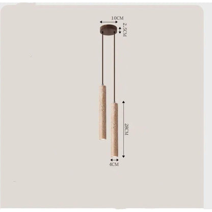 Radiance - Minimalist Lång Linje Travertin Wabi-Sabi Stil LED Kandelaber Ljus