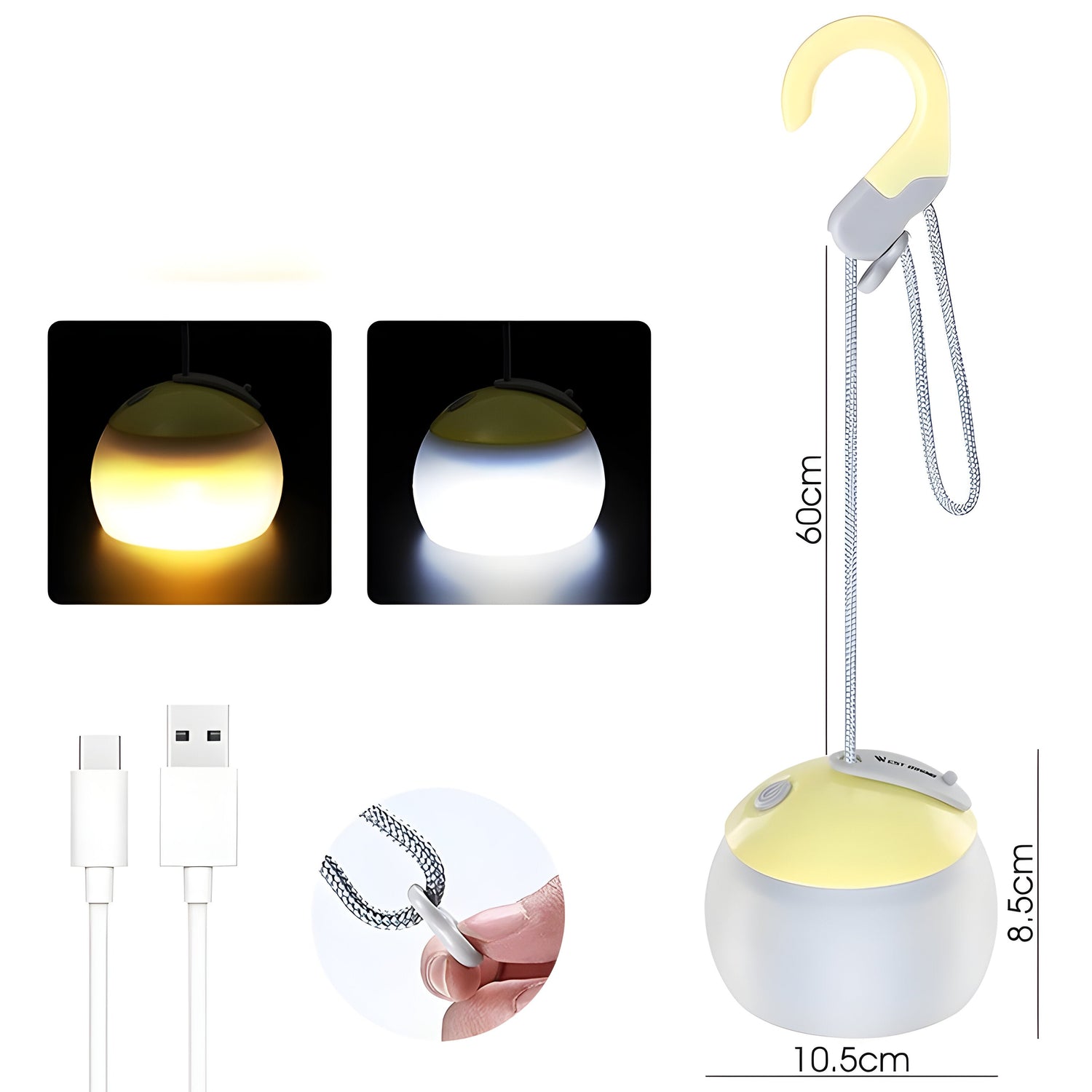 GlowTrek - LED-hänglampa, uppladdningsbar