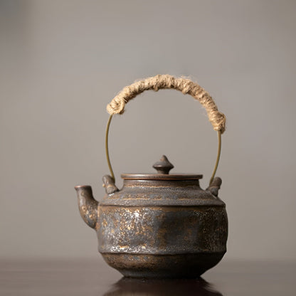 Teekanne av järn med glasyr – Japansk design &amp; handgjord | Perfekt för Gongfu te ceremonier