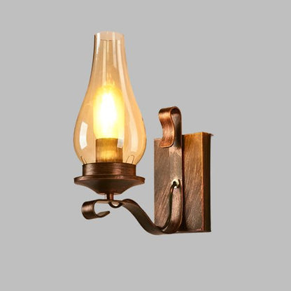 Retro industriell järn vägglampa