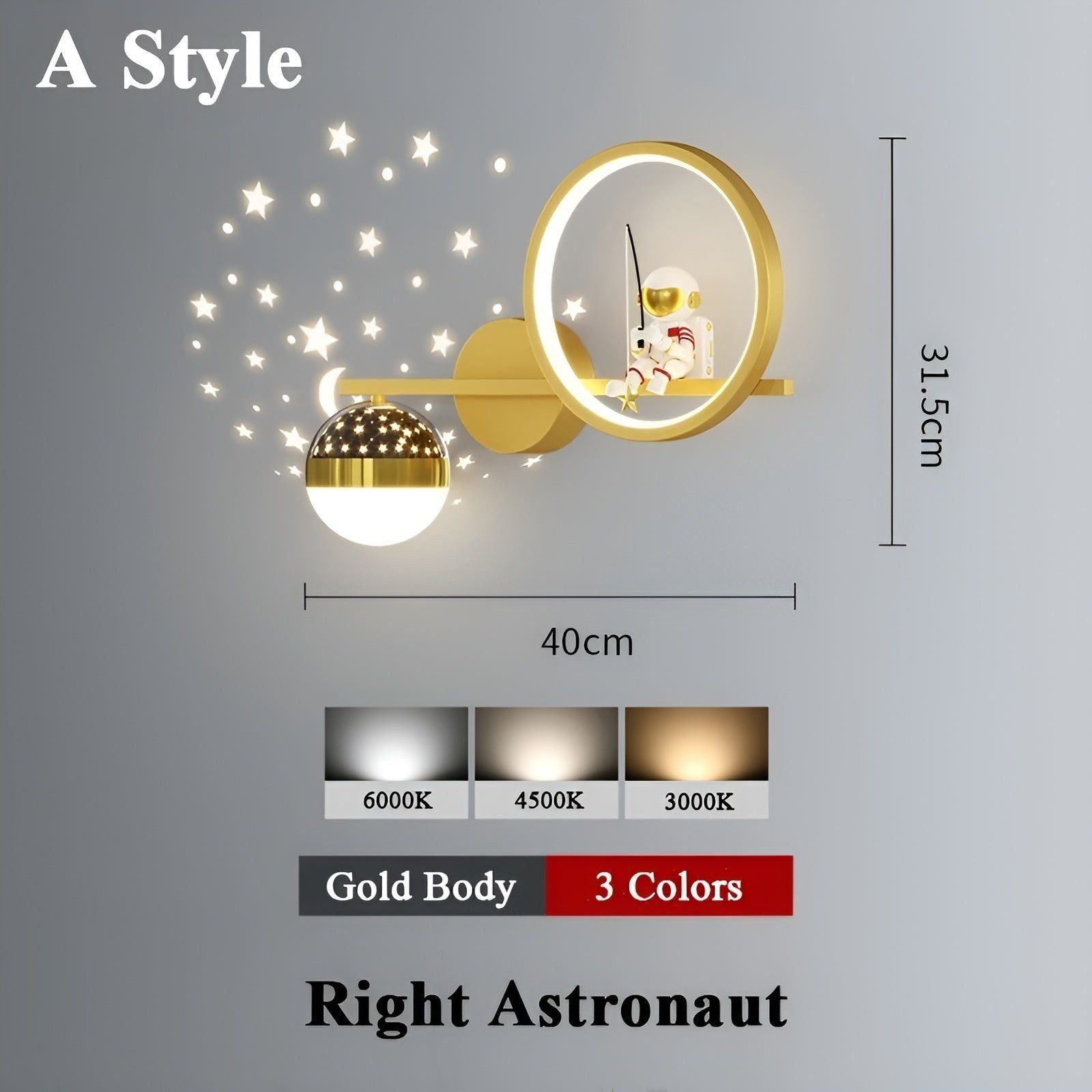 AstroGlow Lampa - Modern Barn Stjärnhimmel Projektor LED Vägglampa