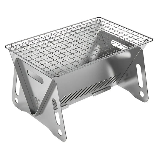 Carvallo Faltgrill | Kompakt & Bärbar | Rostfritt stål BBQ-Grill för 2–4 personer | Ideal för camping & utomhus