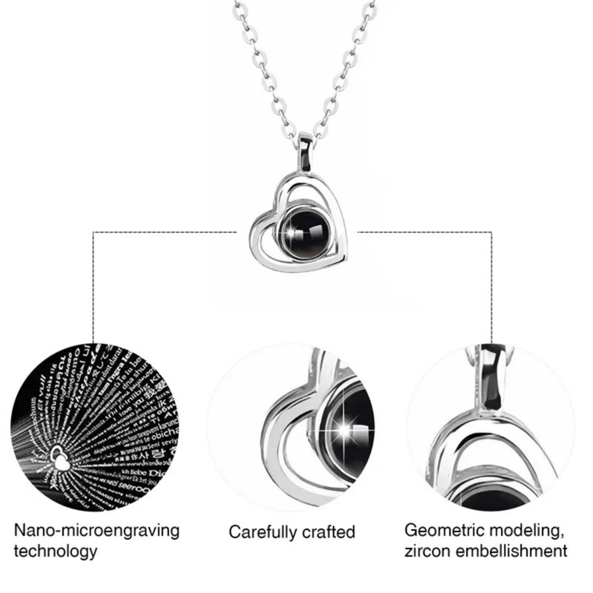 MEMORIA – Individuell foto-projektionskedja med hjärtanhängare