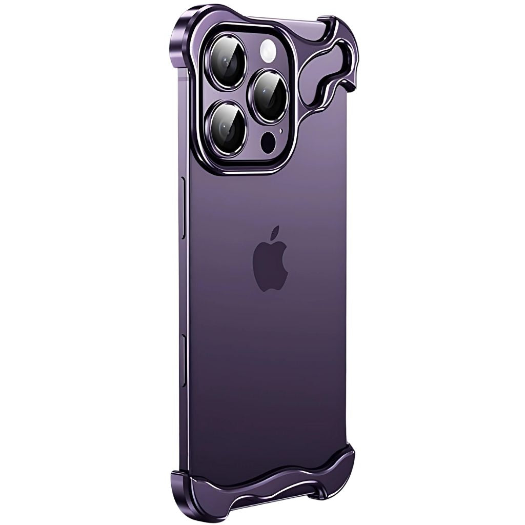 iPhone Fodral Klar Minimalistisk Metallkant Design