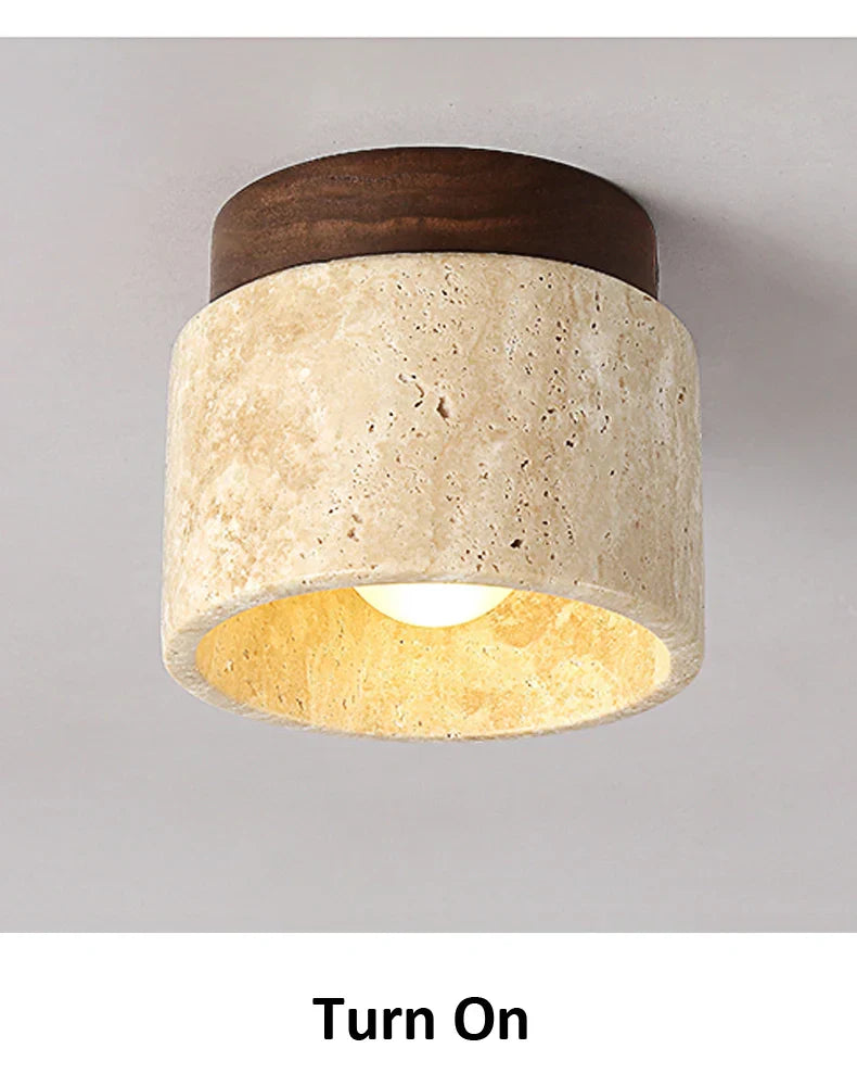 Taklampa Marmor Trä Modern Minimalistisk Lampa