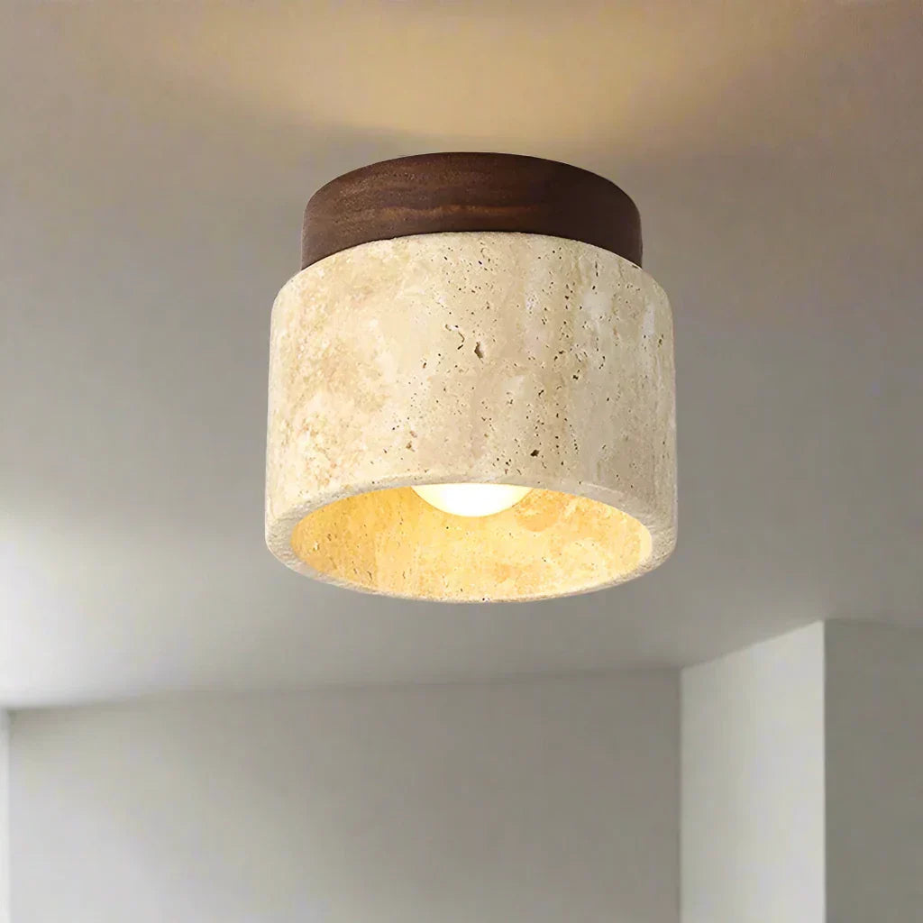 Taklampa Marmor Trä Modern Minimalistisk Lampa