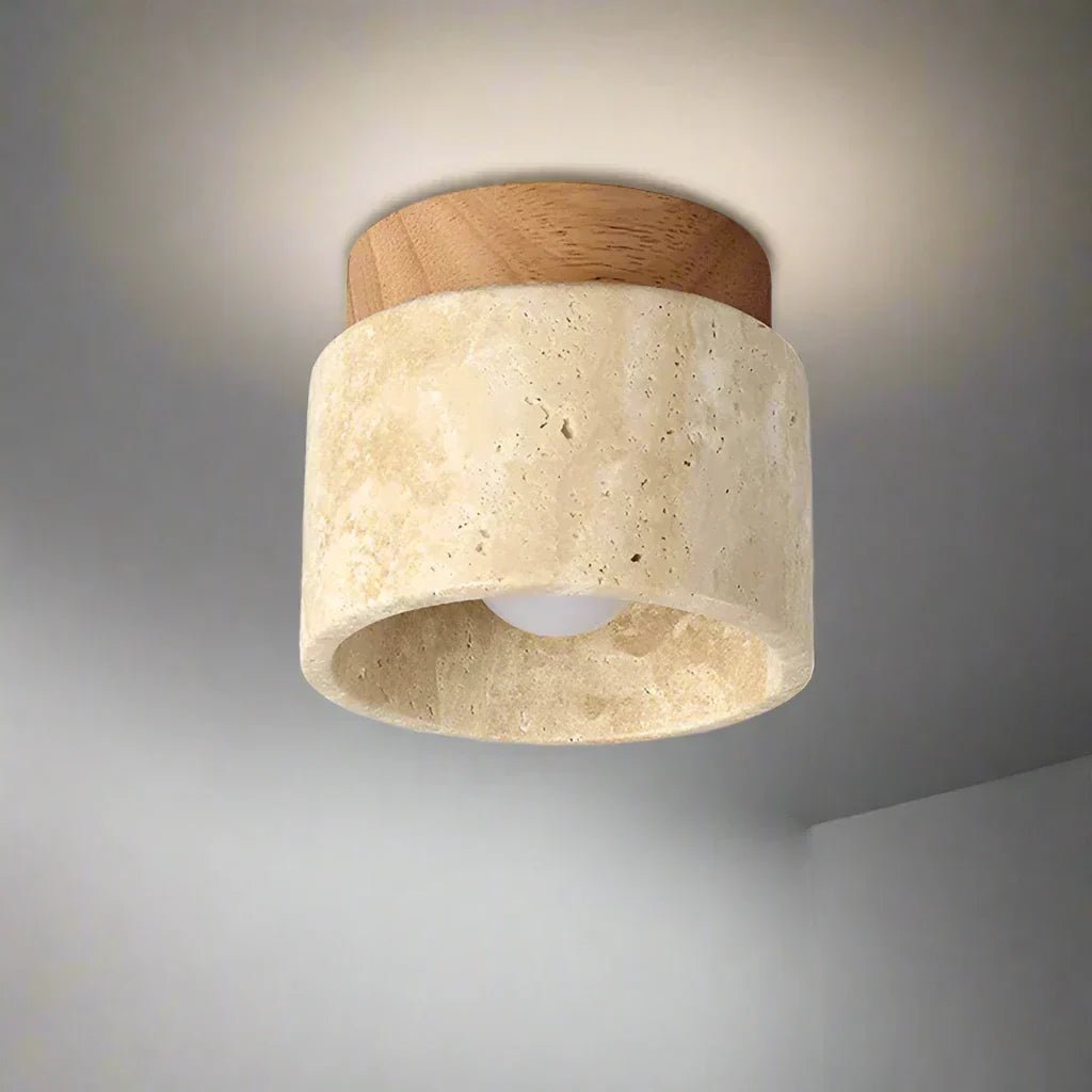 Taklampa Marmor Trä Modern Minimalistisk Lampa