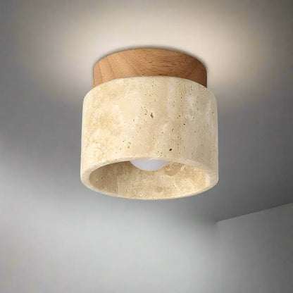 Taklampa Marmor Trä Modern Minimalistisk Lampa