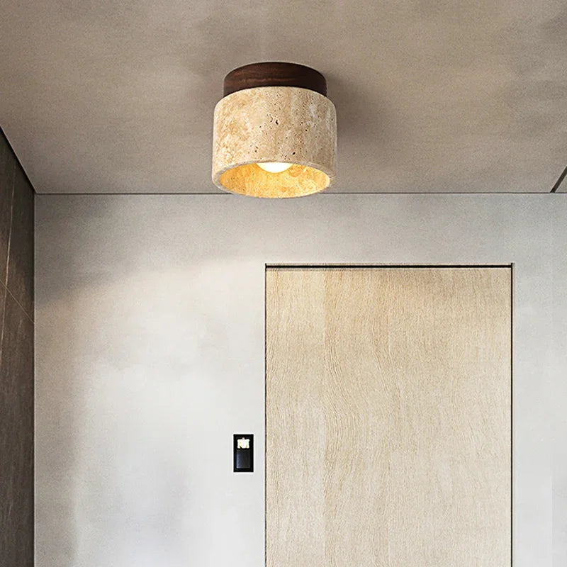Taklampa Marmor Trä Modern Minimalistisk Lampa