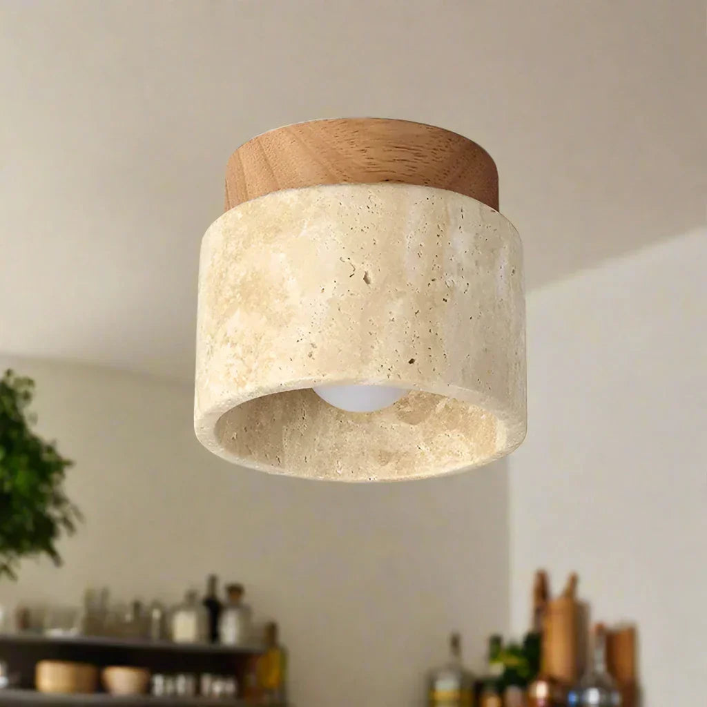 Taklampa Marmor Trä Modern Minimalistisk Lampa