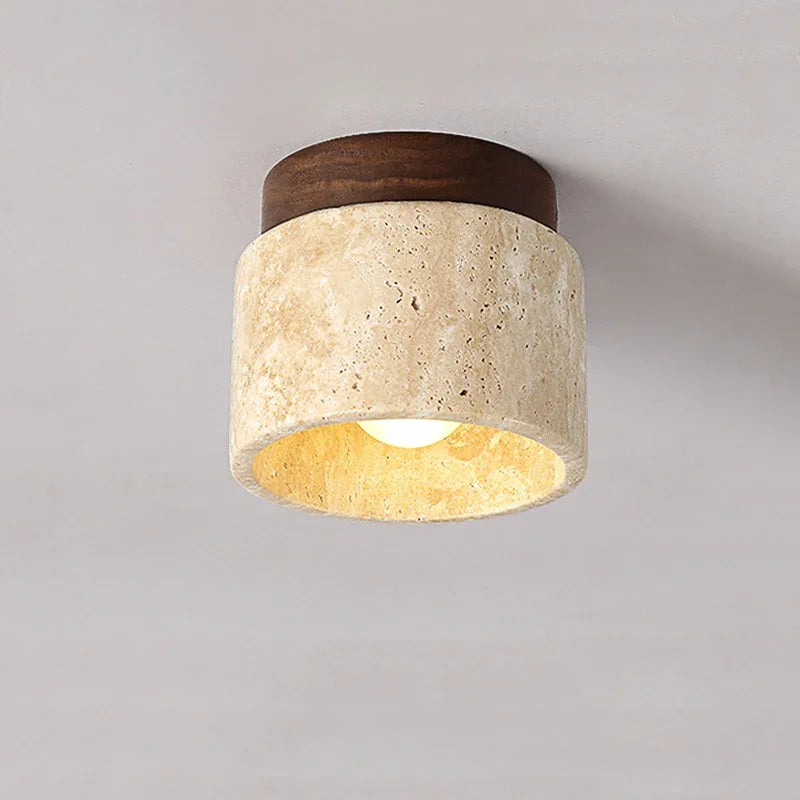 Taklampa Marmor Trä Modern Minimalistisk Lampa