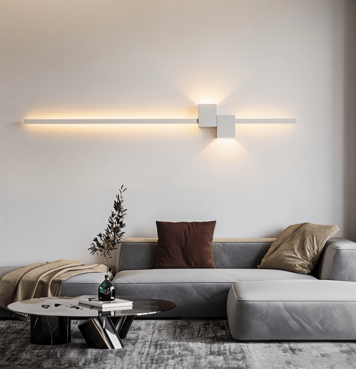 Minimalistisk LED-vägglampa - The Line - Modern &amp; elegant belysning