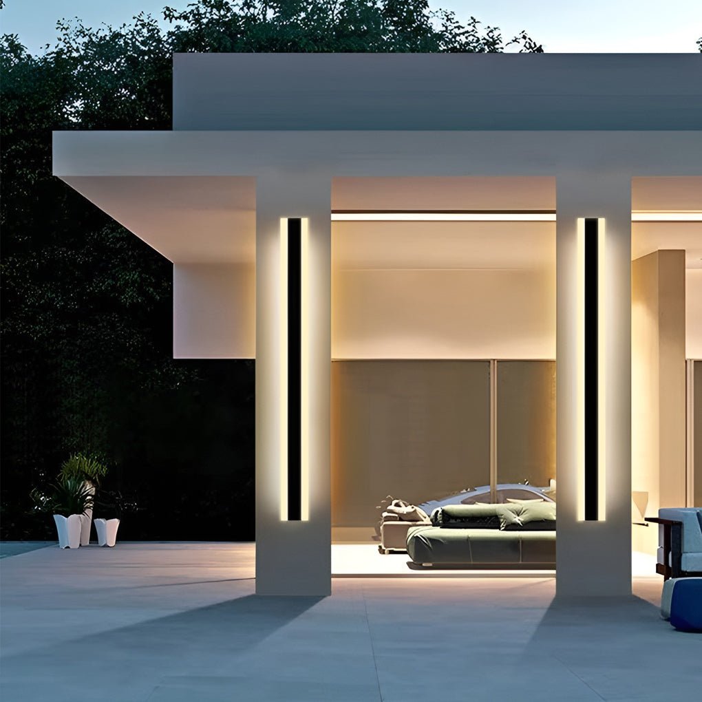 Modern svart LED utomhusvägglampa