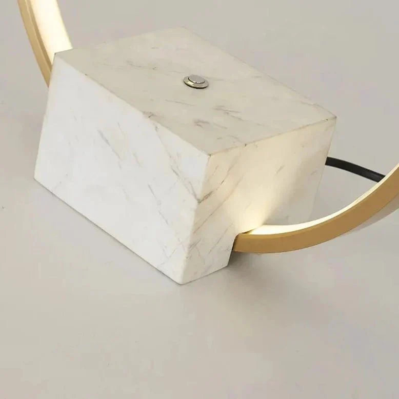 Minimalistisk Ambient Koppar Marmor Lampa - Vit Guld