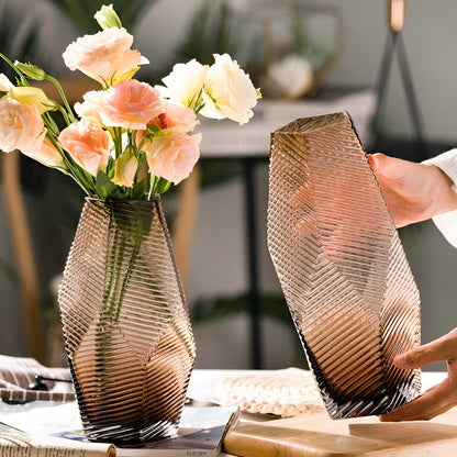 Modern geometrisk stil glasvas för unik heminredning