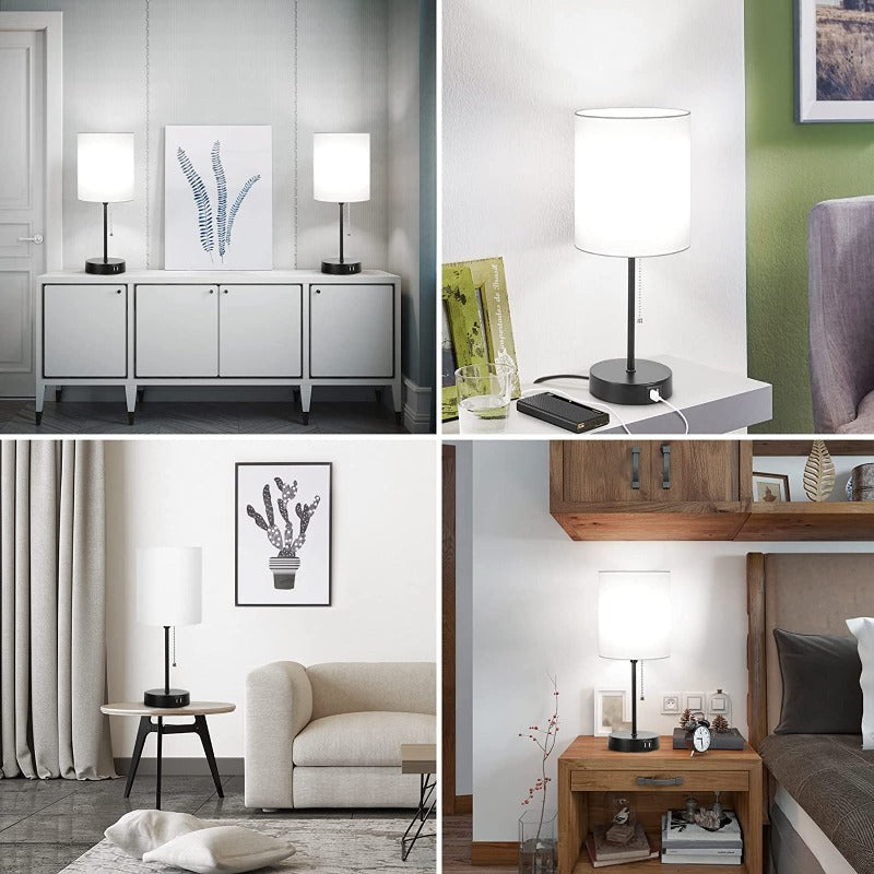 Bordslampor med USB-portar Modern Svart Set