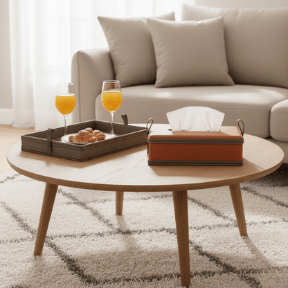 MODERNCASE – handgjord vävnadsbox i konstläder för hemmet och kontoret