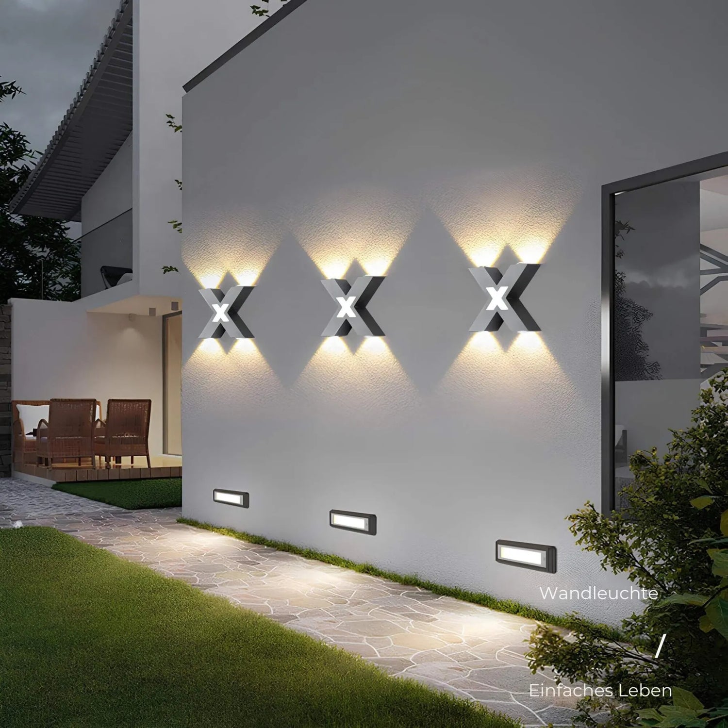 Carvallo Lumora Edge | Modernt design &amp; LED-teknologi | Vädertålig &amp; Energibesparande | För trädgård, terrass &amp; ingång