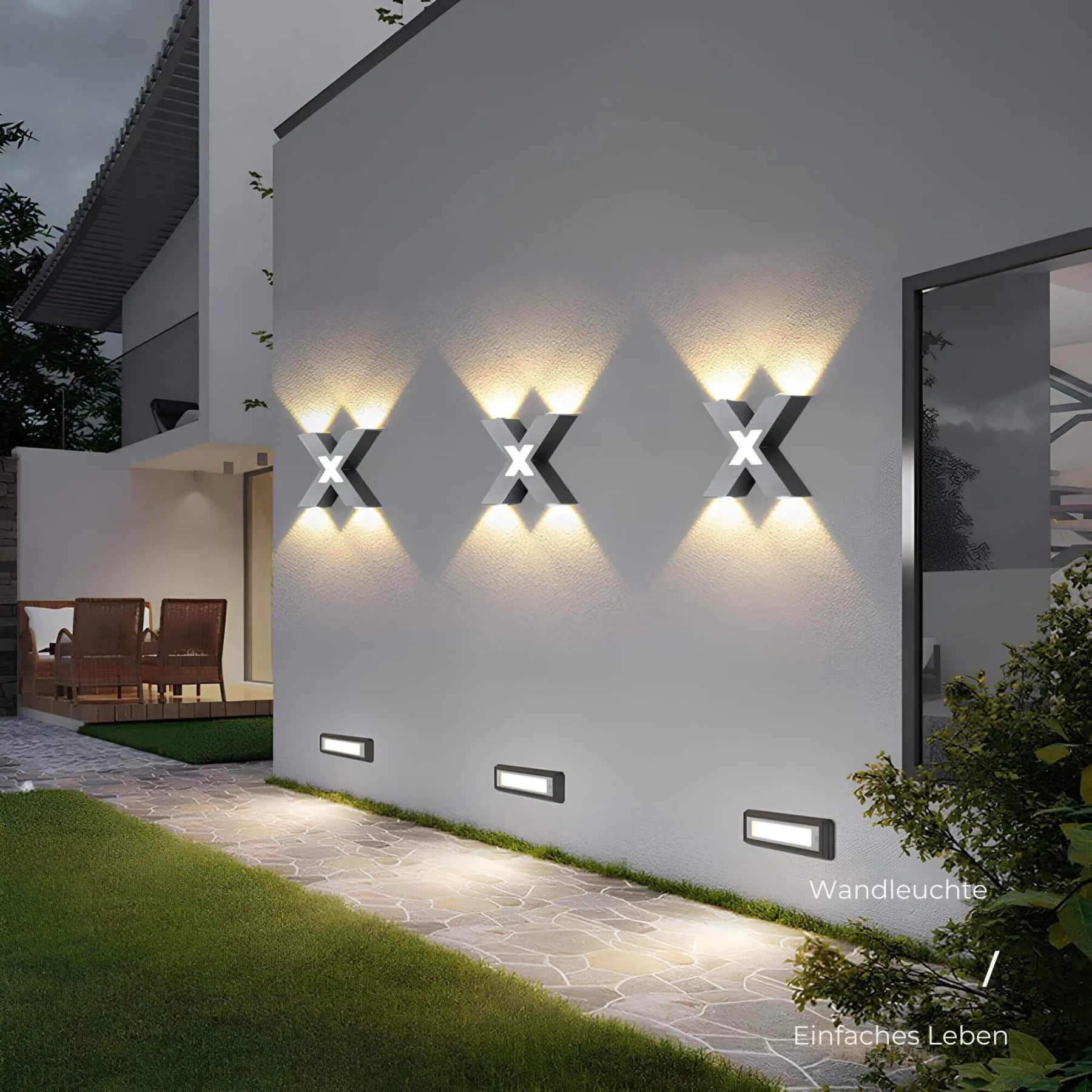 Carvallo Lumora Edge | Modernt design &amp; LED-teknologi | Vädertålig &amp; Energibesparande | För trädgård, terrass &amp; ingång