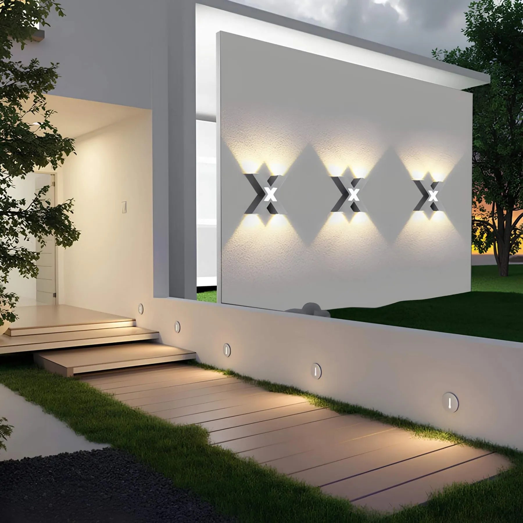 Carvallo Lumora Edge | Modernt design &amp; LED-teknologi | Vädertålig &amp; Energibesparande | För trädgård, terrass &amp; ingång
