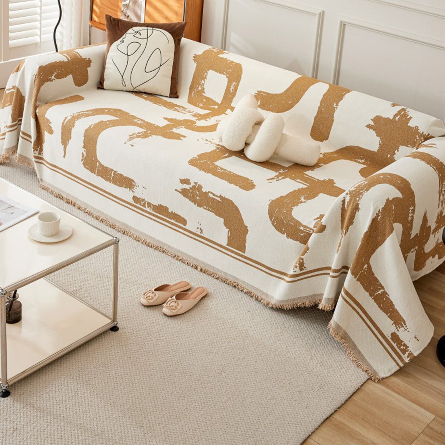 Monokrom Chic Sofföverdrag - Modernt, Stiligt &amp; Hållbart Soffskydd