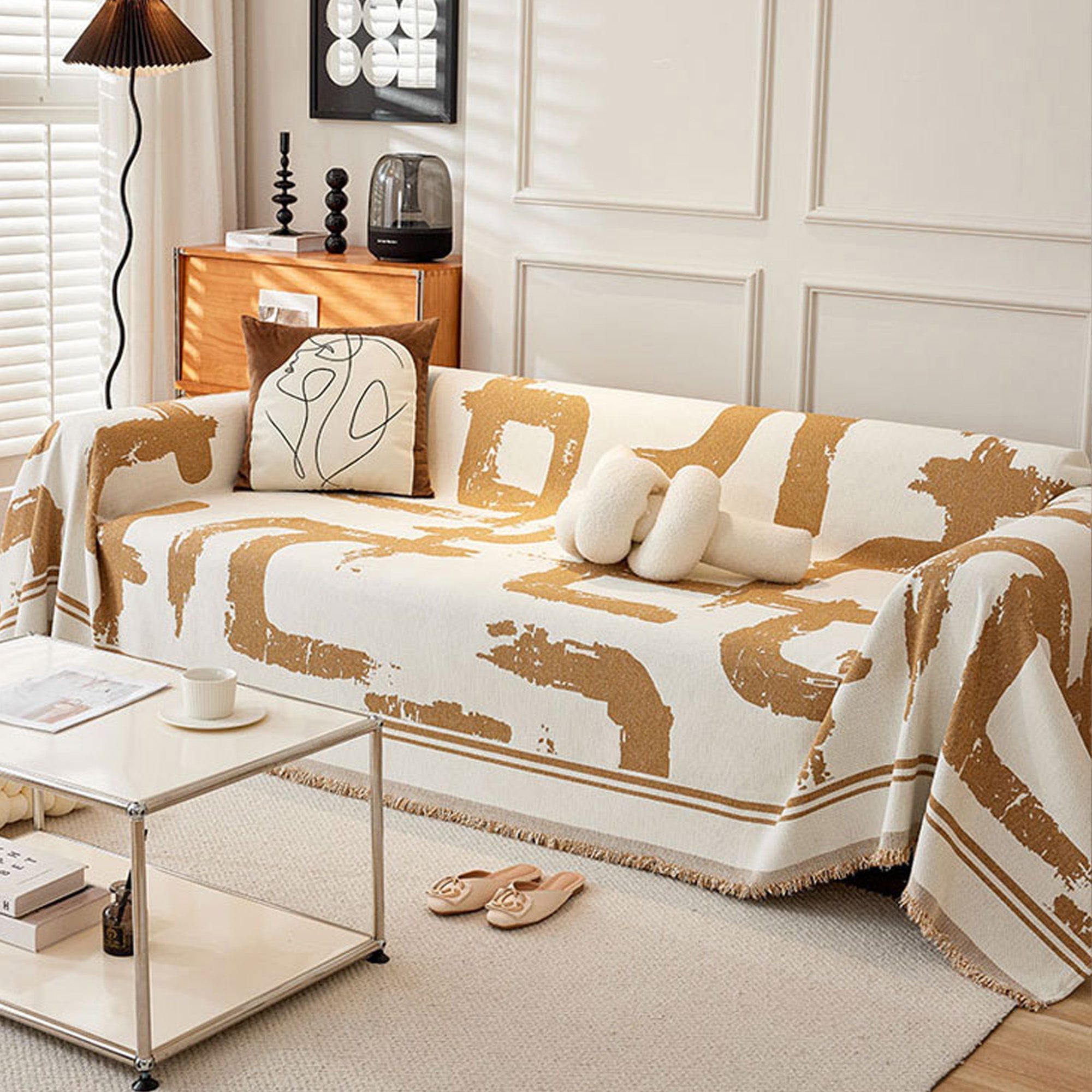 Monokrom Chic Sofföverdrag - Modernt, Stiligt &amp; Hållbart Soffskydd