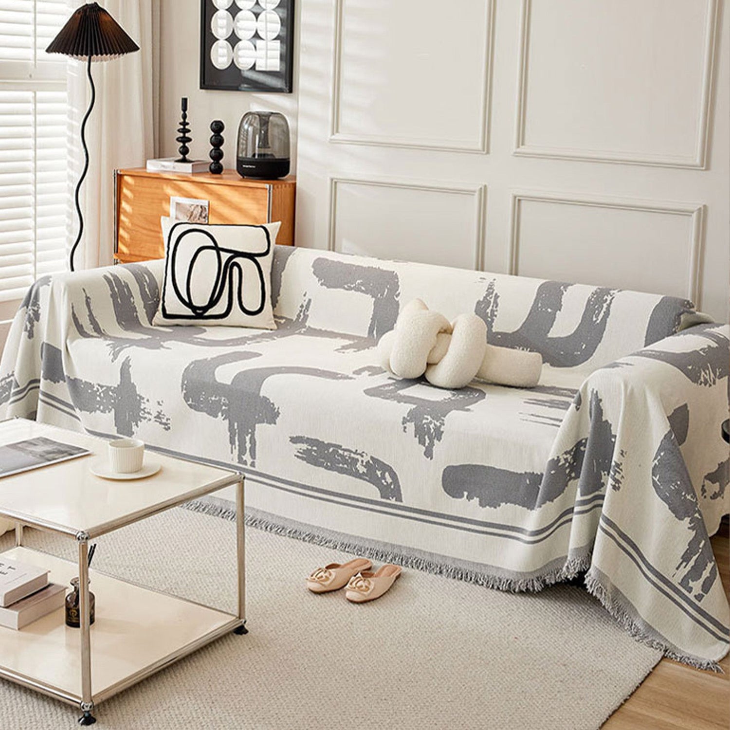 Monokrom Chic Sofföverdrag - Modernt, Stiligt &amp; Hållbart Soffskydd