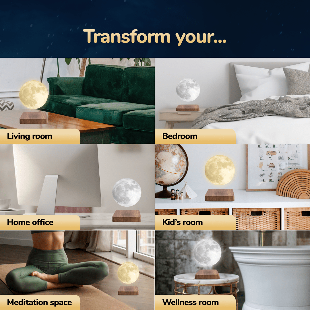Moon Float - Svävande månljus med magnetisk bas och LED-lampa