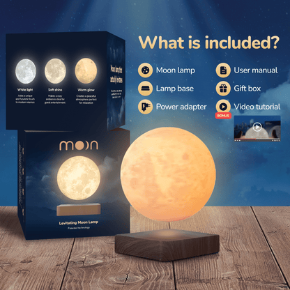 Moon Float - Svävande månljus med magnetisk bas och LED-lampa