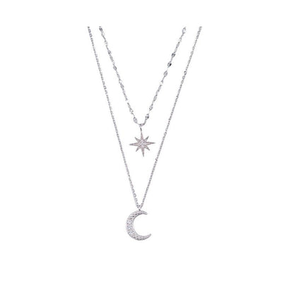 MOONSHINE NECKLACE - Dubbelmåne-halsband för elegans och romantik