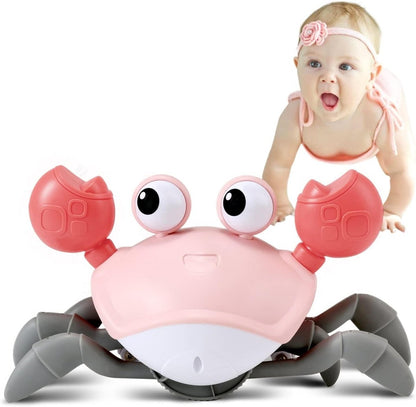 Moveecrab Krypande Leksak - Interaktivt Babys leksak med musik, ljus och rörelsesensor