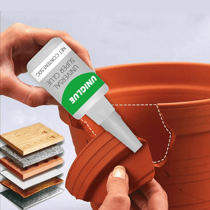 Multifunktionell superlim - Snabbtorkande lim för alla ytor