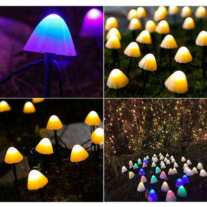 MUSHROOM GLOW - Solarslingor LED för en magisk atmosfär utomhus