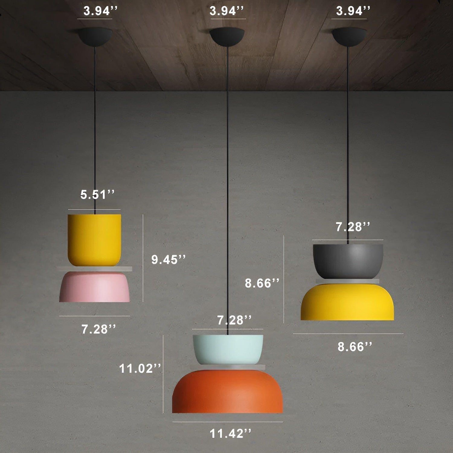 LED-hängande lampan i macaronstil – Dekorativ taklampa för ditt hem