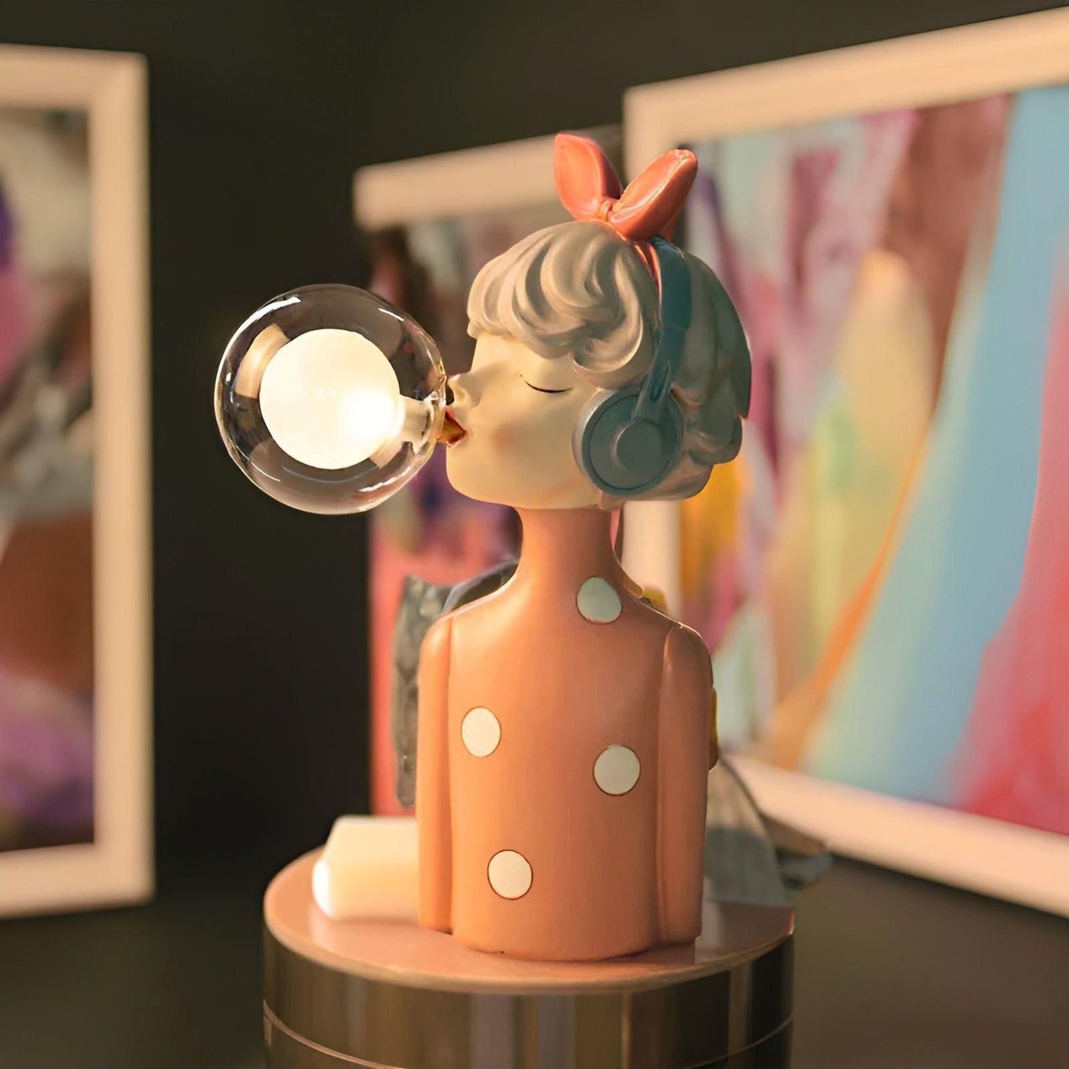 Nattljus med bubbeleffekt – USB Bubble Girl Ornament bordslampa för ett mysigt hem