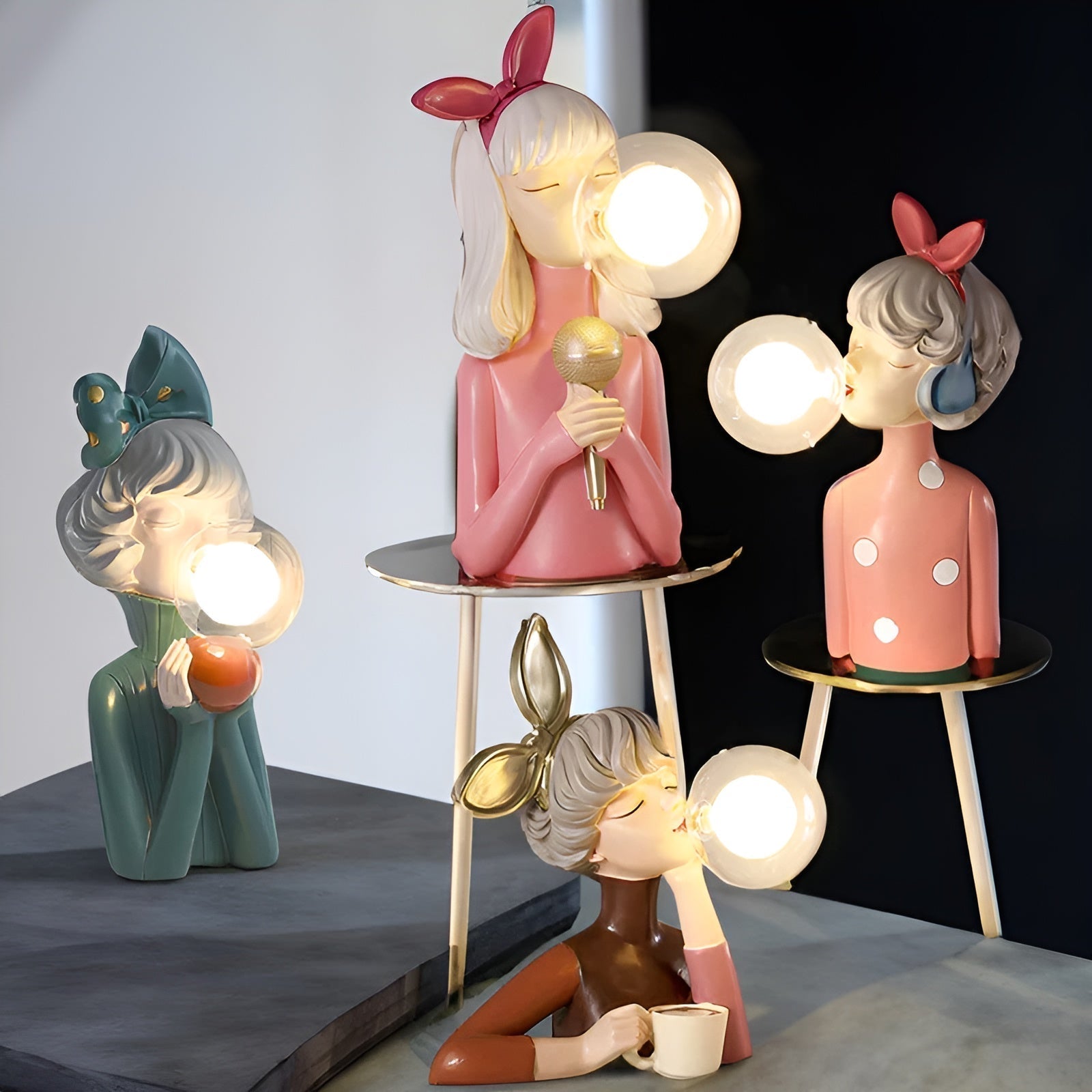 Alunora | Skulptural LED-bordlampa med stämningsljus &amp; USB-drift